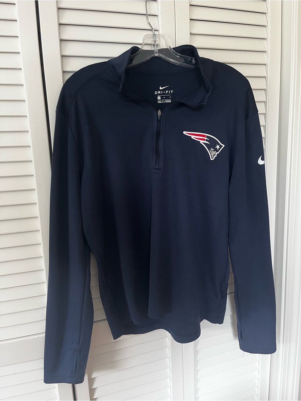 Nike Navy New England Patriots Dri-FIT Quarter-Zip Pullover